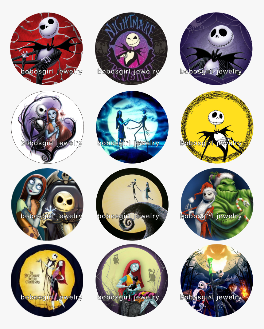 Clip Buttons Snap - Nightmare Before Christmas Clipart Color, HD Png Download, Free Download