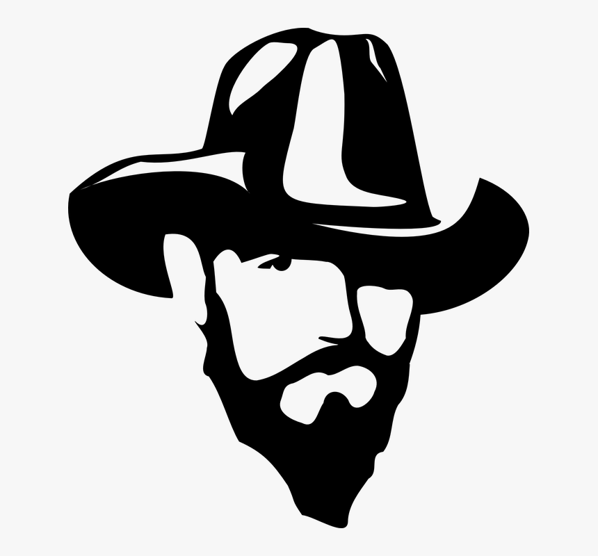 Sombrero, Barba, Vaquero, Masculina, La Moda Cowboy Logo Black And Png Download - kindpng