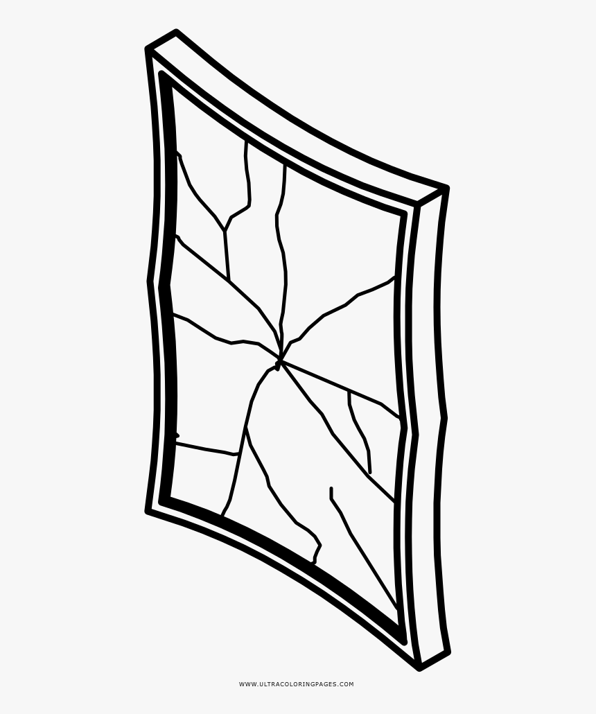 Broken Mirror Coloring Page - Como Desenhar Um Espelho Quebrado, HD Png Download, Free Download