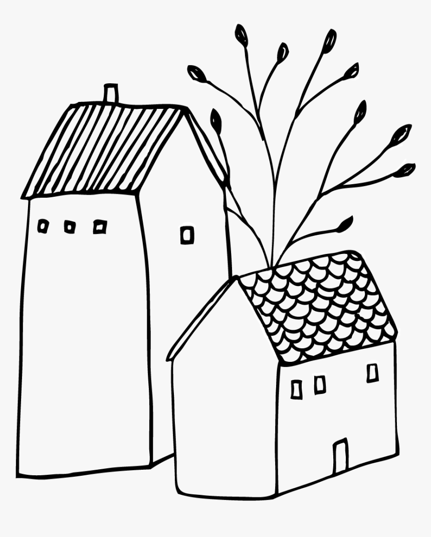 Clipart Pencil Doodle - Hand Drawn House Clipart, HD Png Download, Free Download