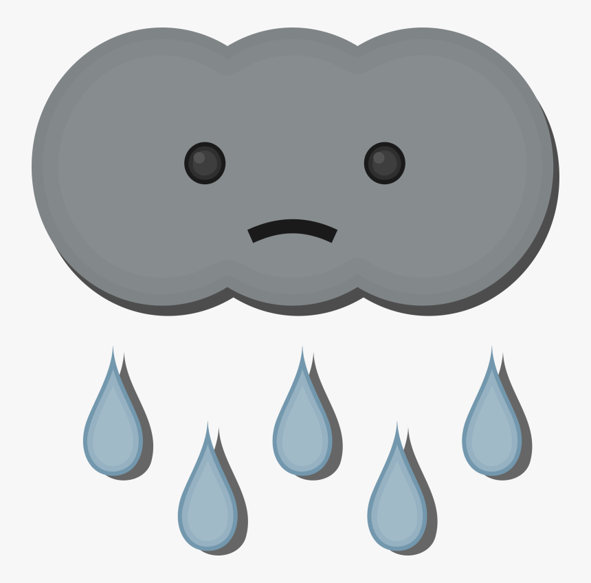 Rain Cloud Cloud Clipart Sad Pencil And In Color Cloud - Cartoon Sad Rain Cloud, HD Png Download, Free Download