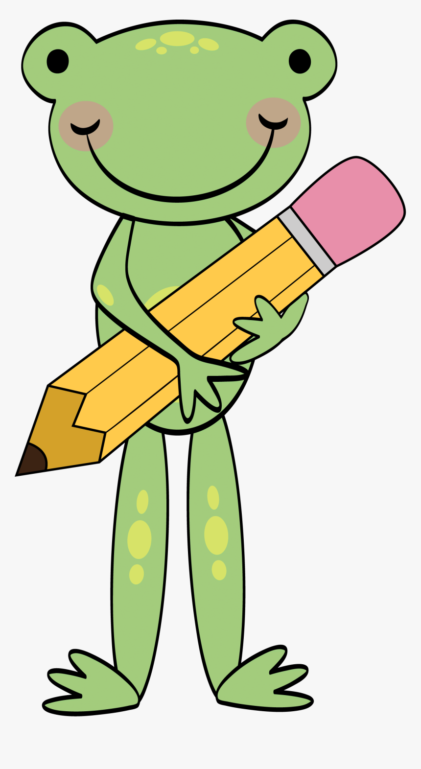 Frog With Pencil Clipart - Frog Holding A Pencil, HD Png Download, Free Download