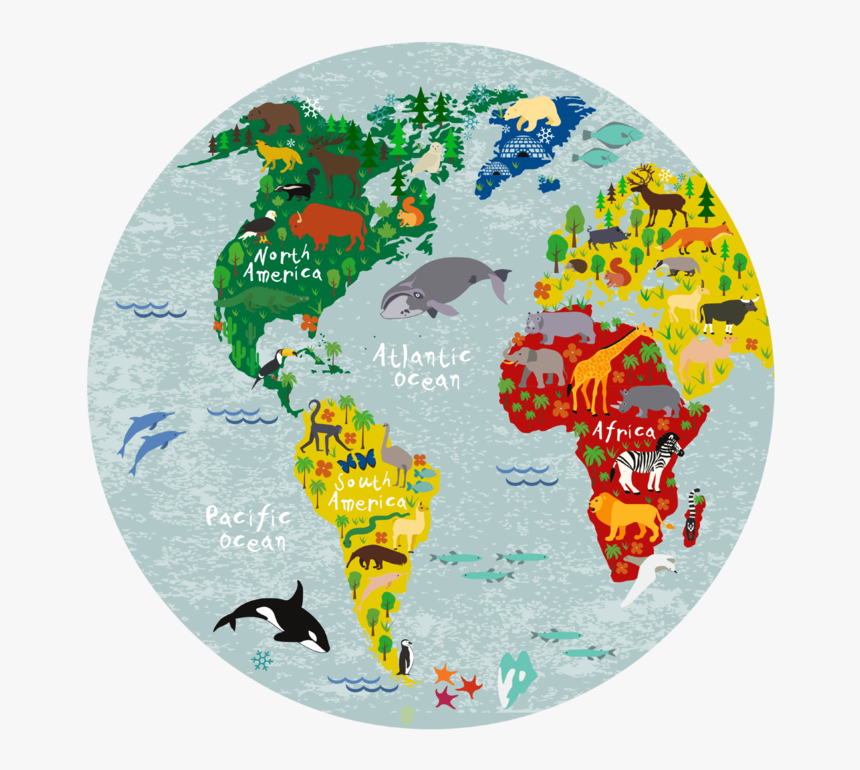World Map Round Picture "
 Class= - Round Map Of World, HD Png Download, Free Download