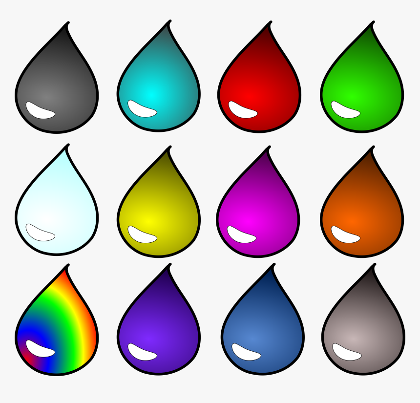 Different Colored Water Droplets, HD Png Download, Free Download