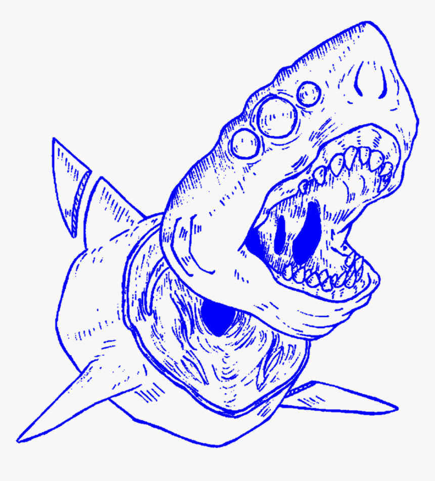 #aesthetic #art #lineart #outline #shark #sharks #decapitated - Transparent Blue Aesthetic Png, Png Download, Free Download