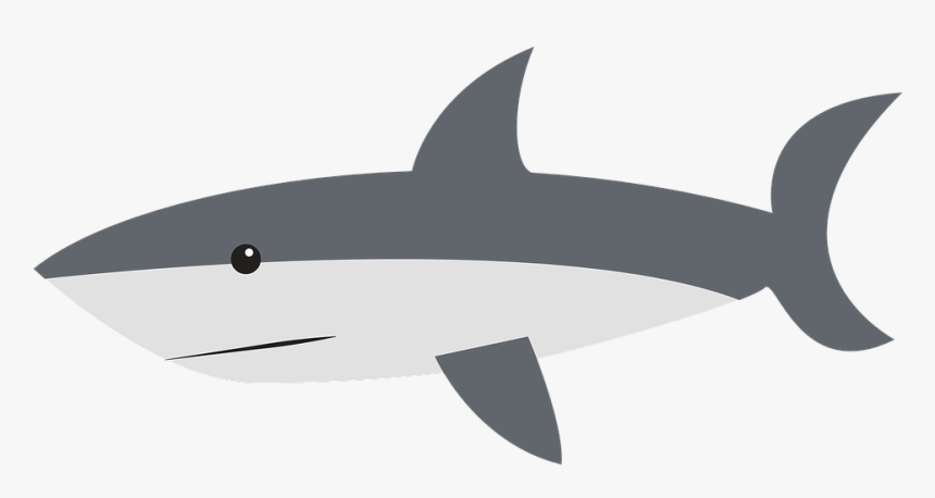 Shark Black And White Free Vector Graphic Shark Side - Great White Sharks Cartoon, HD Png Download, Free Download