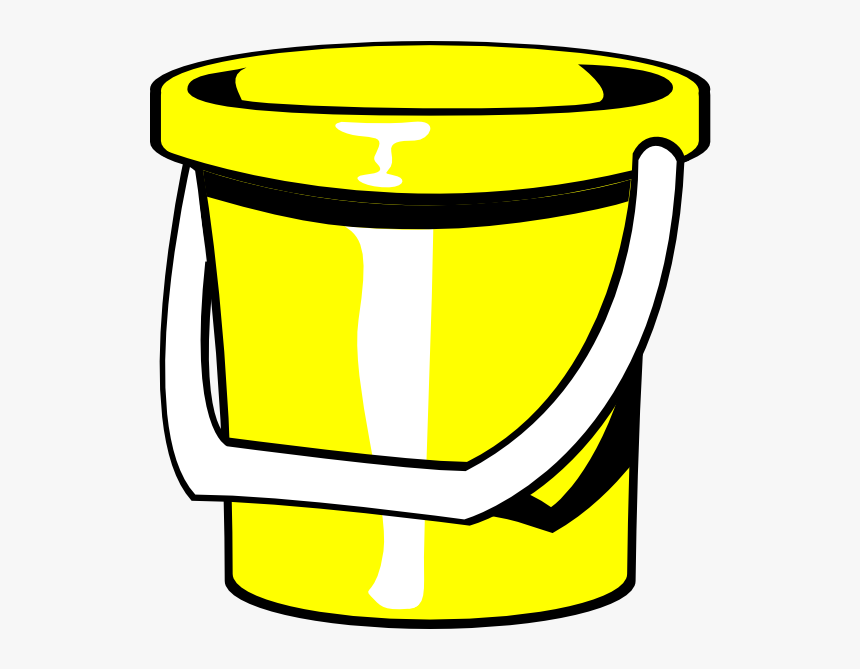 Yellow Bucket Svg Clip Arts - Bucket Clipart Black And White, HD Png Download, Free Download