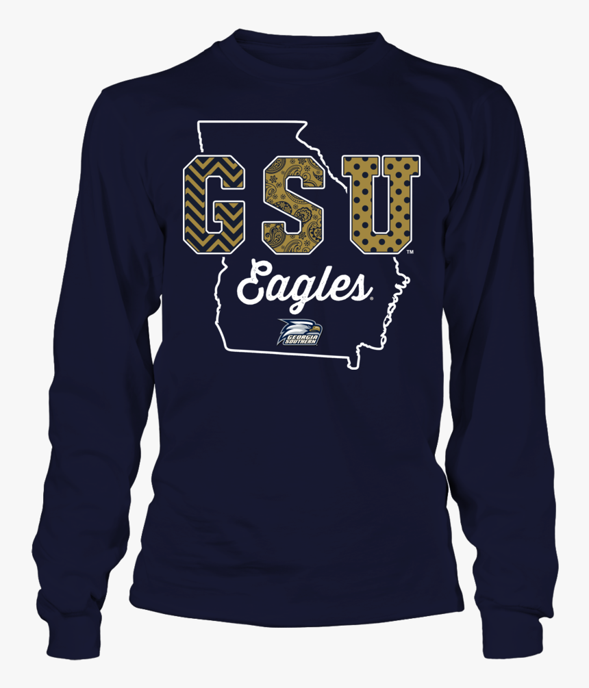 Georgia Southern Eagles State Outline Patterned Letters - Minecraft Creeper Anatomy Shirt, HD Png Download, Free Download