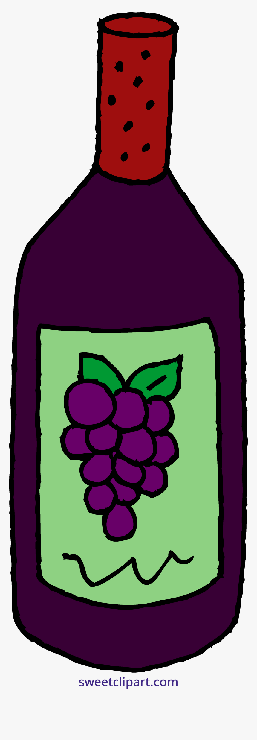Wine Bottle Clipart Clipart - Wine Bottle Clipart Grapes Wine, HD Png Download, Free Download