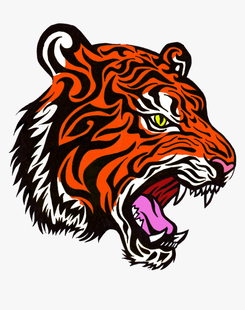 Bengal Art,graphics,siberian Tiger,whiskers,art - Color Tattoo Png, Transparent Png, Free Download