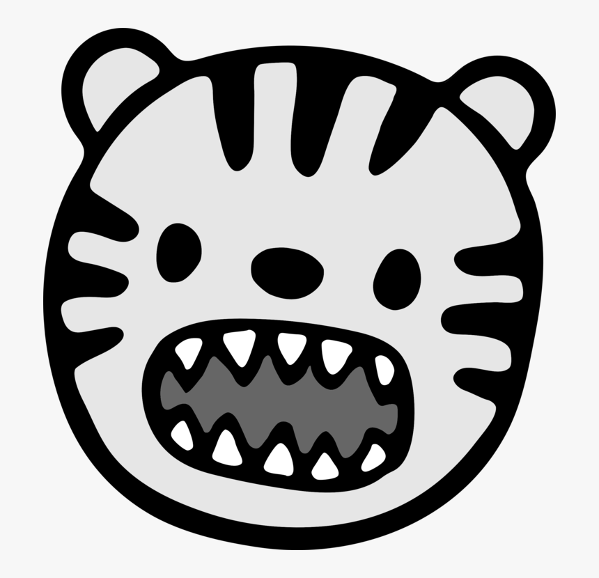 Transparent Roaring Tiger Png - Cartoon Tiger Face Drawing, Png Download, Free Download