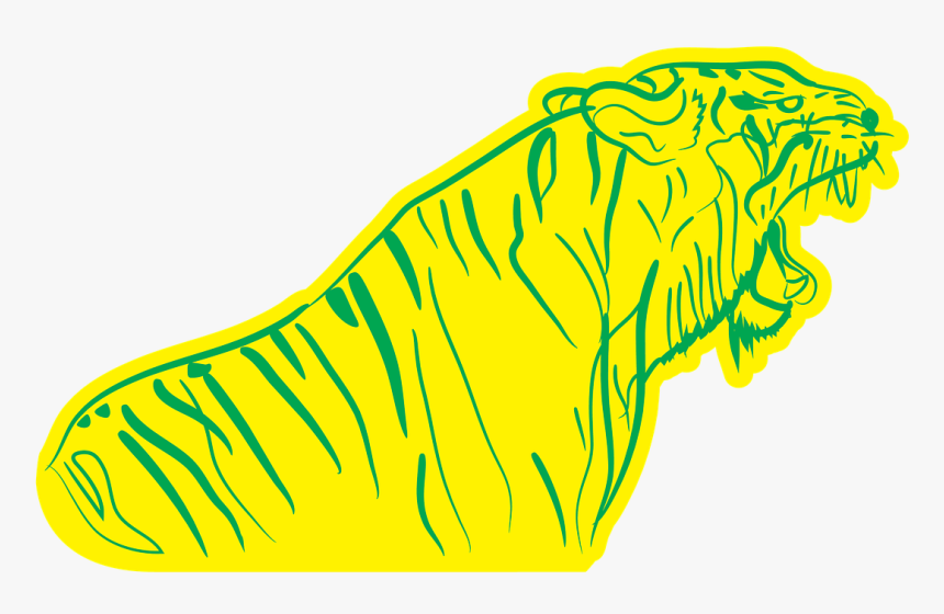 Tiger Roaring Animal - Drawing, HD Png Download, Free Download