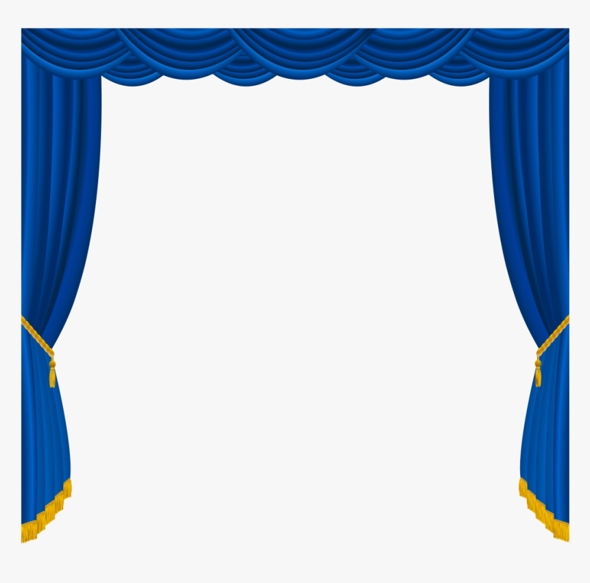 Curtain Clipart Studio - Blue Stage Curtains Png, Transparent Png, Free Download