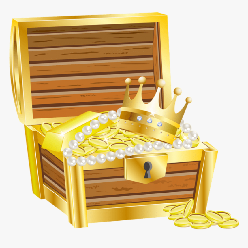 Tesoro Con Corona Y Joyas - Treasure Chest With Transparent Background, HD Png Download, Free Download