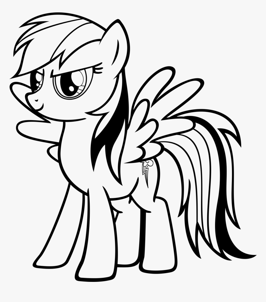 My Little Pony Rainbow Dash Coloring Pages - Rainbow Dash Coloring Pages Printable, HD Png Download, Free Download
