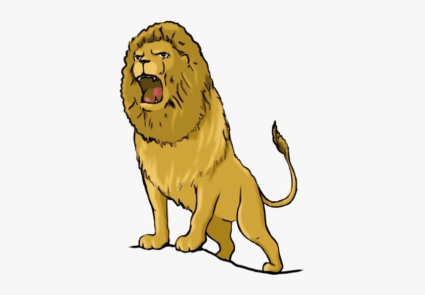 lion roaring outline