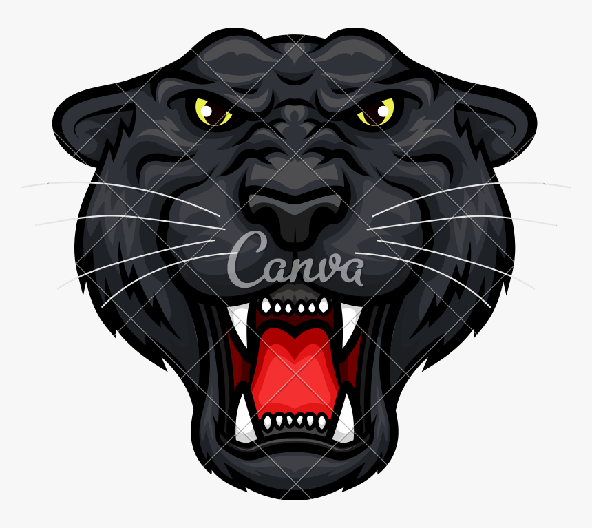 Drawing Panther Roaring - Panther Roaring, HD Png Download, Free Download