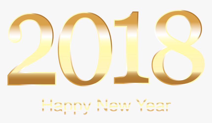 2018 Gold Happy New Year Transparent Png Clip Art - Poster, Png Download, Free Download
