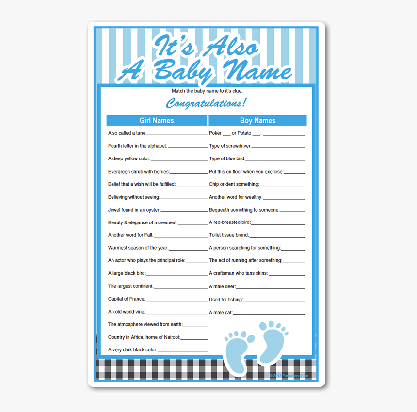 Baby Name Game With Answers, HD Png Download, Free Download