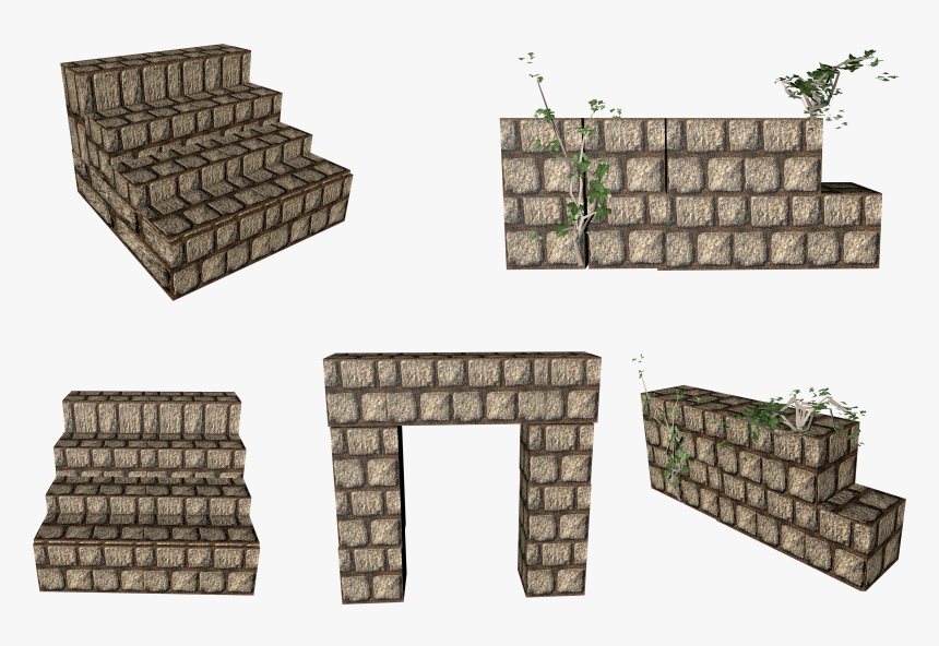 Medieval Stone Wall Set, Transparent, Wall, Stone,, HD Png Download, Free Download