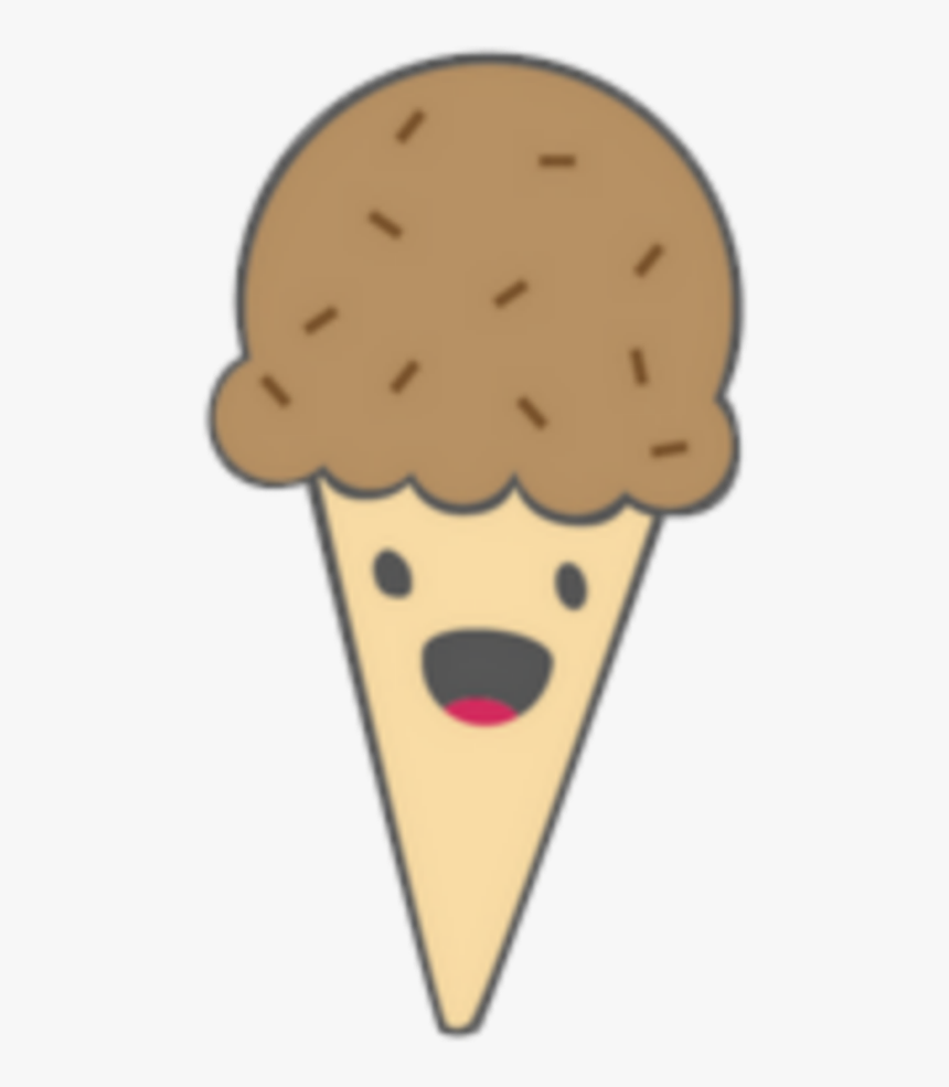 #kawaii #brown #icecream #cold #face - Chocolatevice Cream Clipart, HD Png Download, Free Download