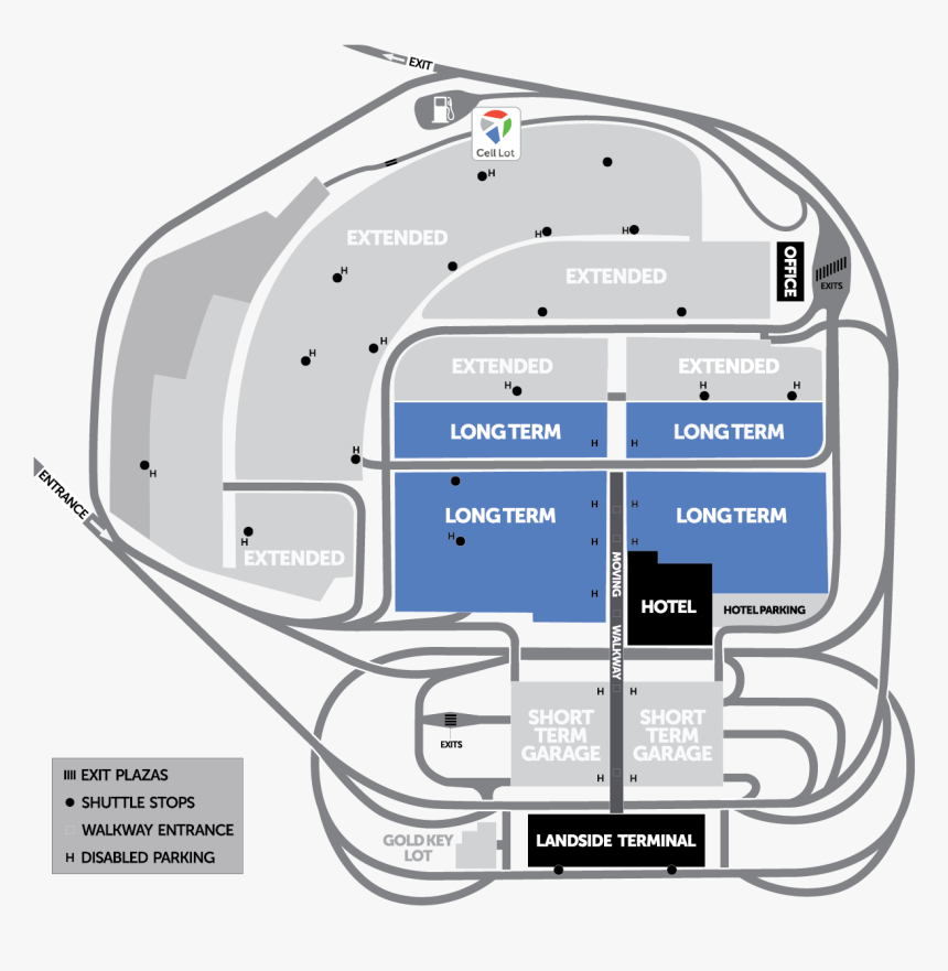 Long Term Lot - Arrival Pittsburgh Airport Map, HD Png Download, Free Download