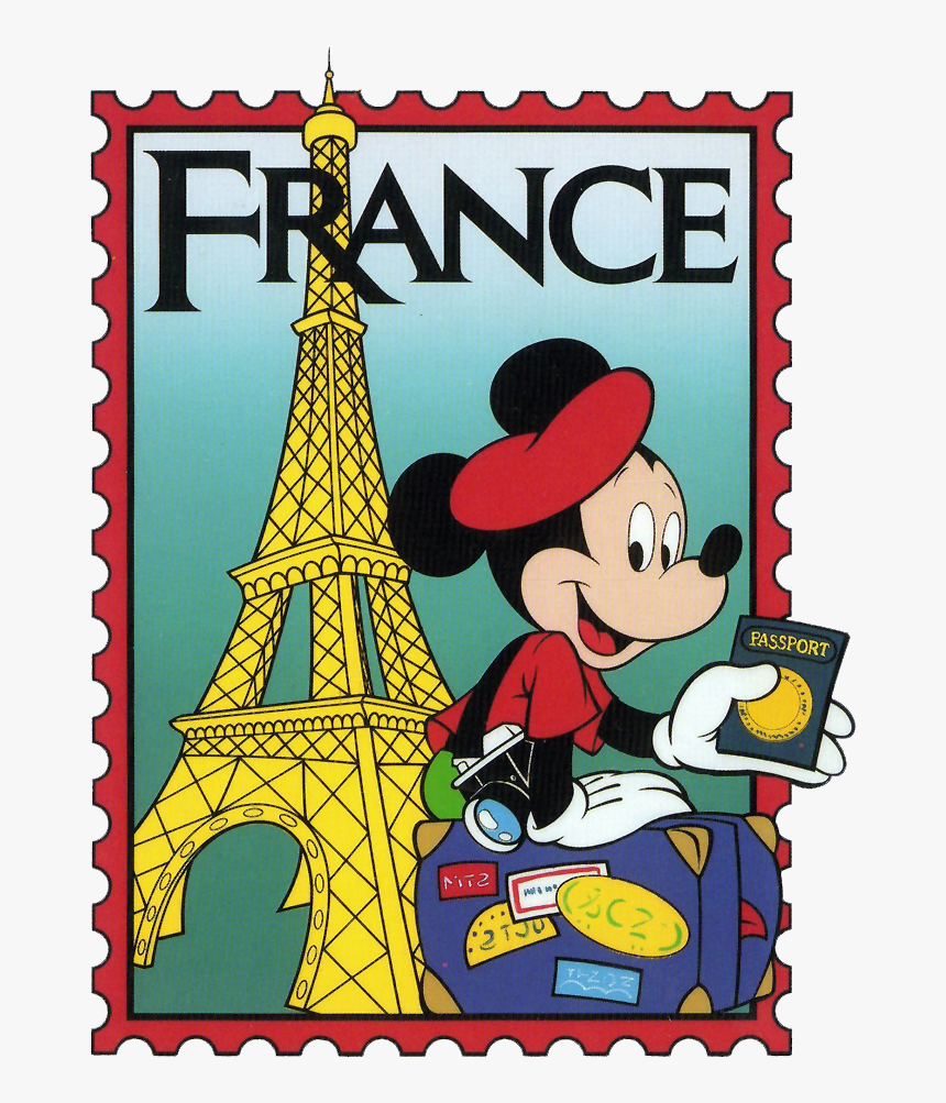 Epcot Mickey France Stamp Clip Art - Mickey Mouse In France, HD Png Download, Free Download
