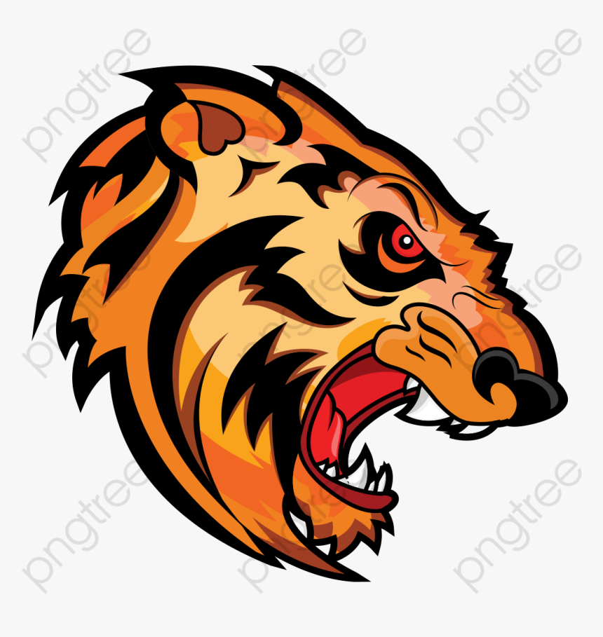 Tiger Clipart Angry - Head Tiger Angry Vector, HD Png Download, Free Download