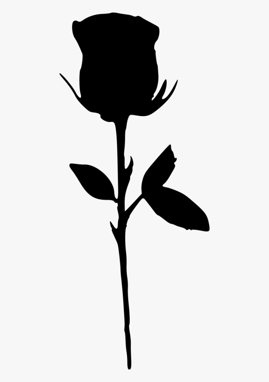 Black And - Silhouette Of A Rose, HD Png Download, Free Download