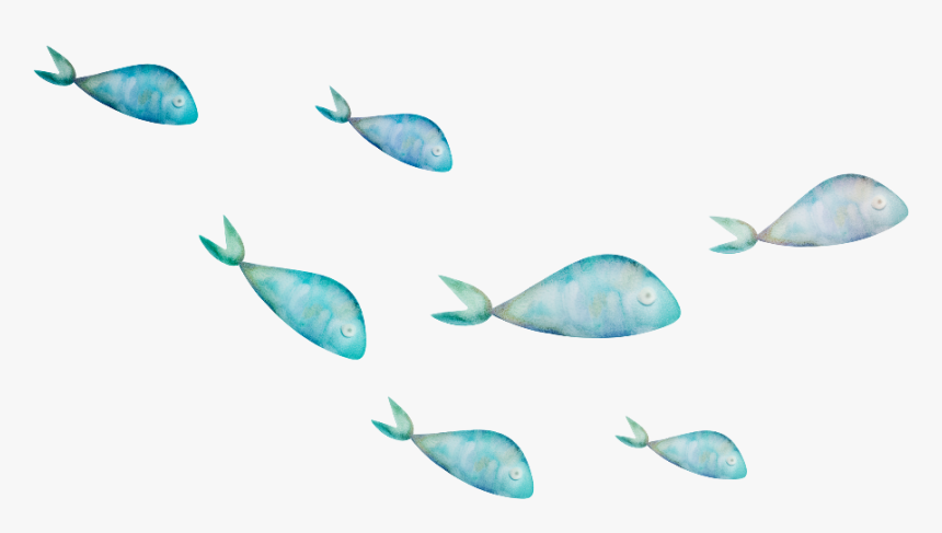 Ftestickers Fish Watercolor Blue - Watercolor Fish Transparent Background, HD Png Download, Free Download