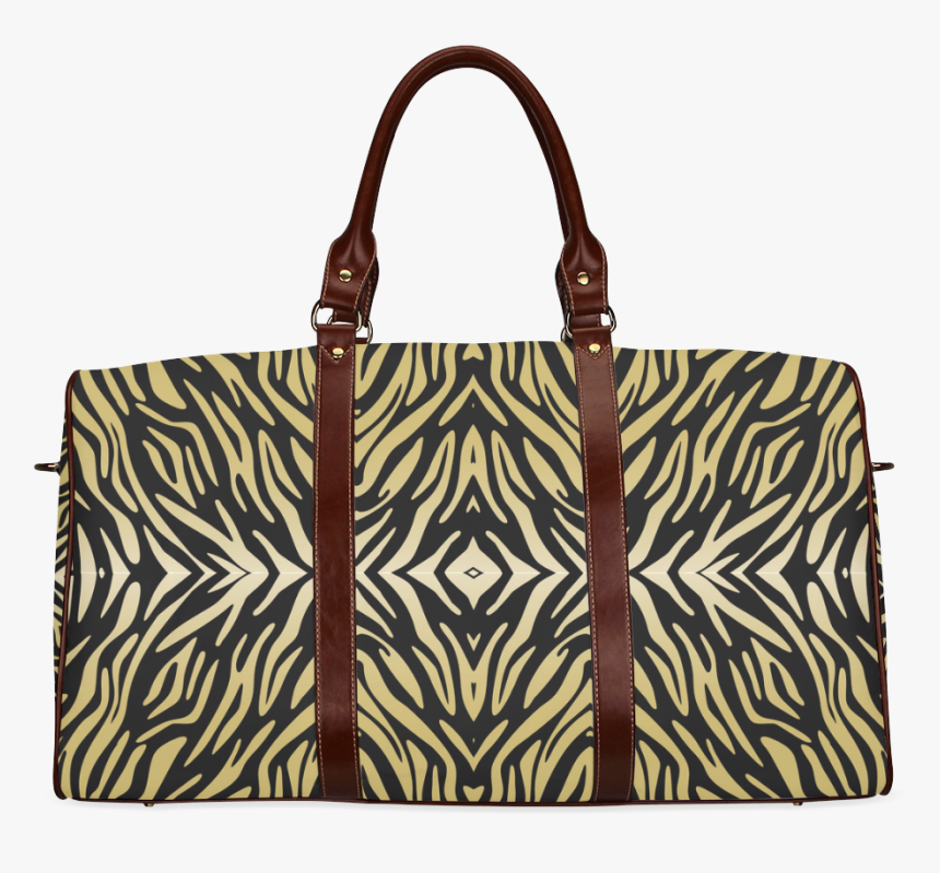 Gold And Black Zebra Print Pattern Waterproof Travel - Duffel Bag, HD Png Download, Free Download