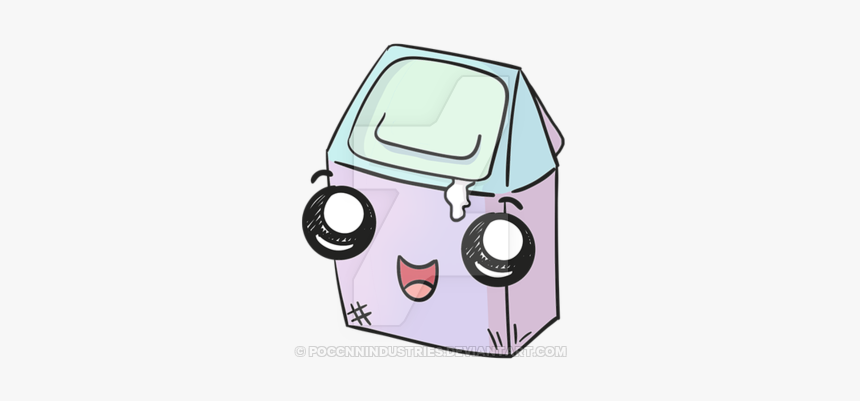 Trashcan Drawing Basura - Kawaii Trash Can Drawing, HD Png Download, Free Download