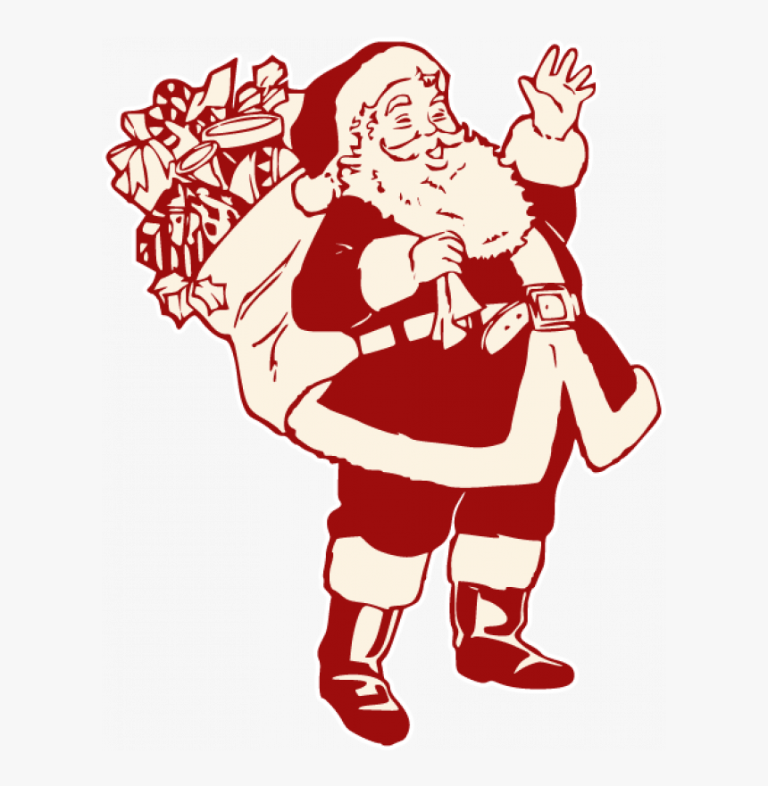 Transparent Santa Hand Png - Merry Christmas Vintage Sign, Png Download, Free Download