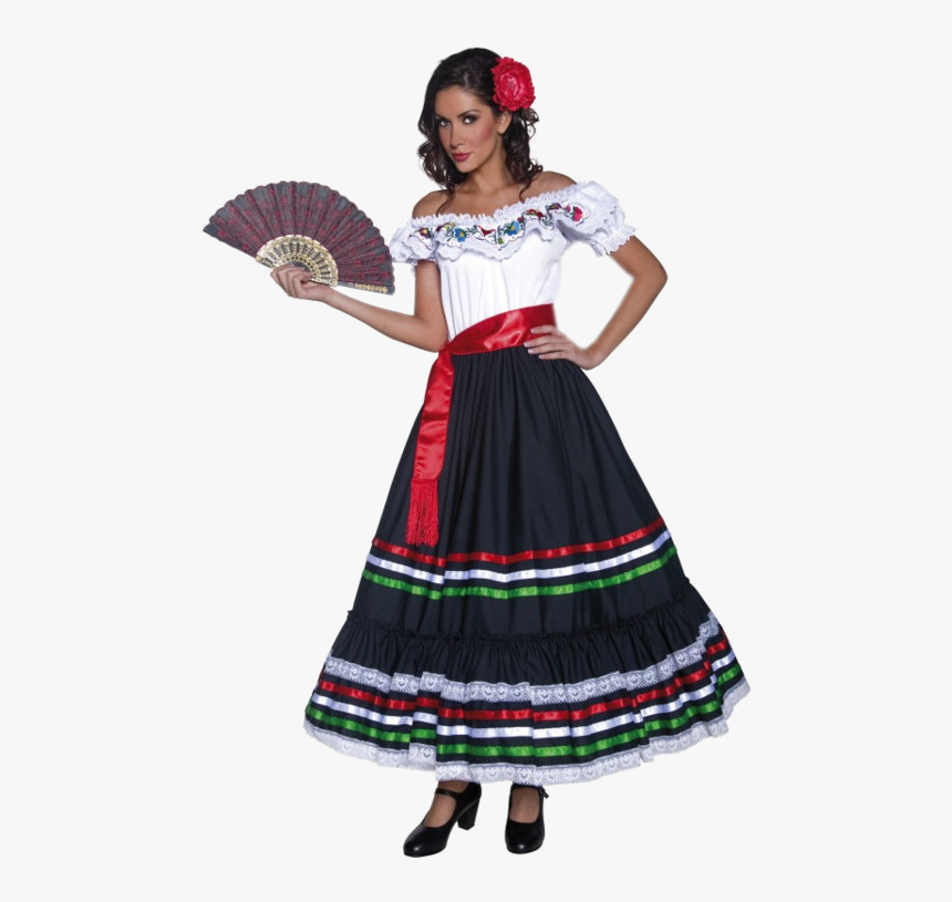 Mexican Dress Png - Mexican Costume Women, Transparent Png, Free Download