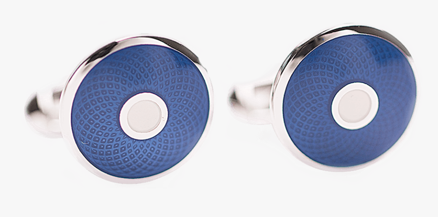 Cufflink Blue White Guilloche Front - Cufflinks Blue, HD Png Download, Free Download
