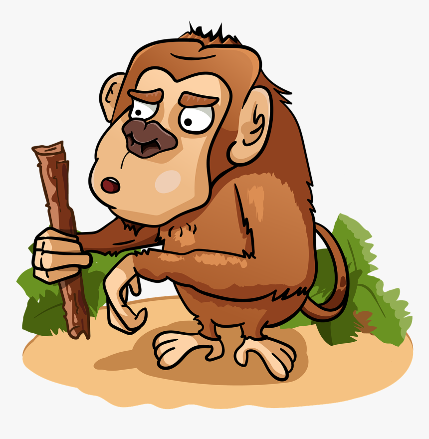 Monkey Cartoon Man And Chimpanzee Clipart, HD Png Download, Free Download