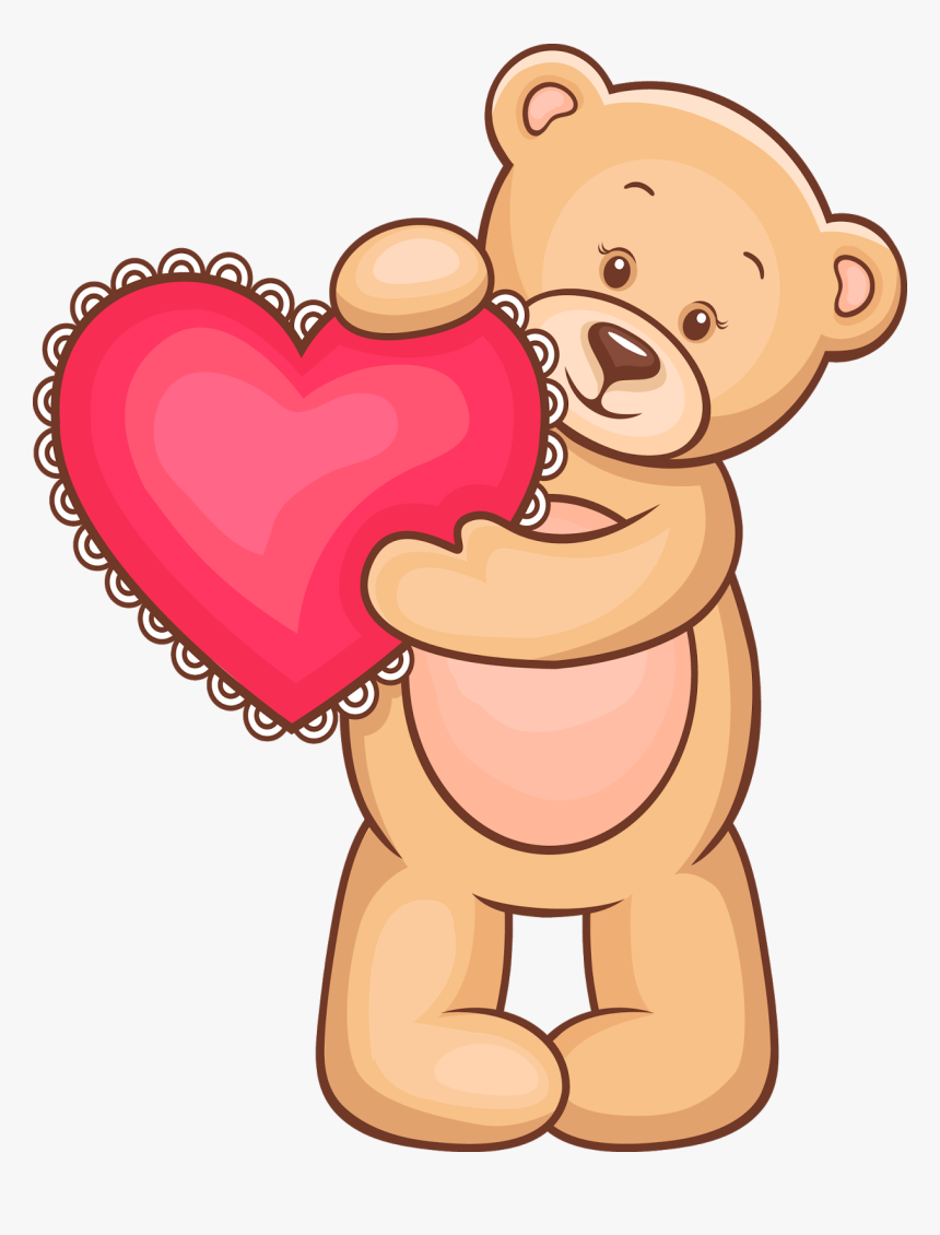 Teddy Bear Clip Art - Ositos Animados Con Corazones, HD Png Download, Free Download
