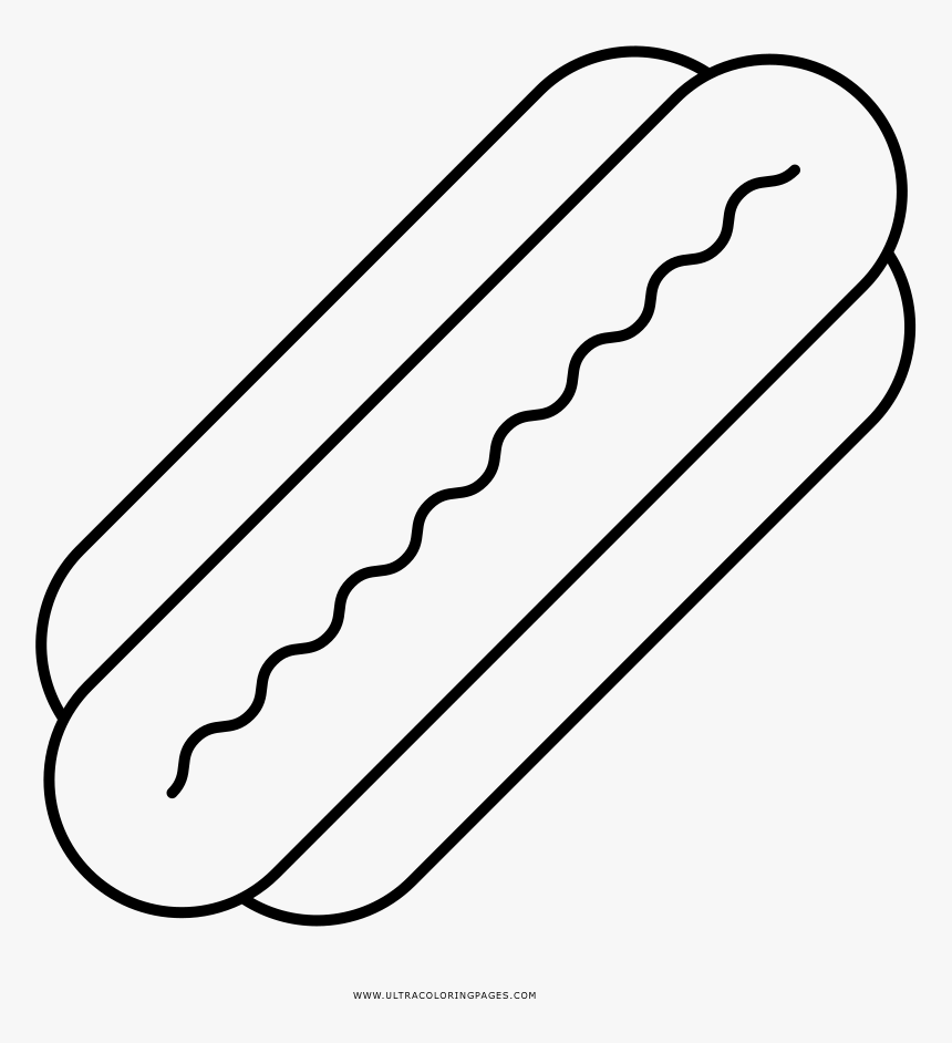 Hotdog Coloring Page - Line Art, HD Png Download, Free Download