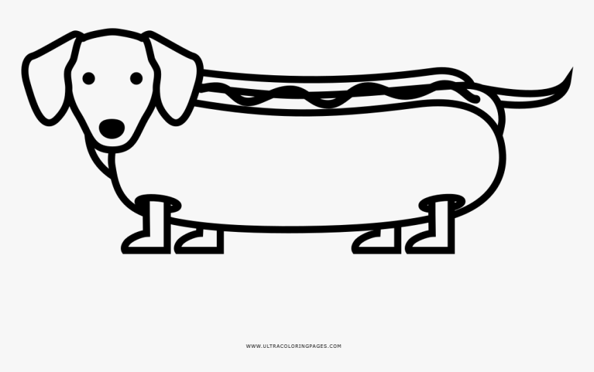 Hot Dog Coloring - Dachshund, HD Png Download, Free Download