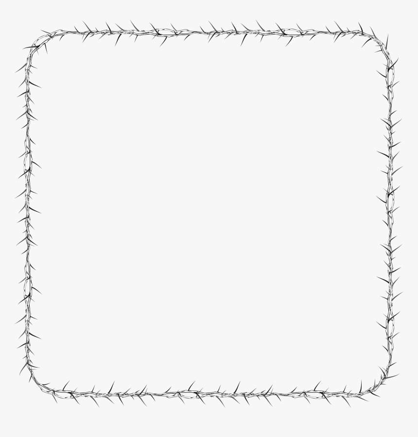 Square Clipart Black Square Frame - Crown Of Thorns Border, HD Png Download, Free Download