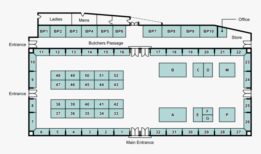 Central Market - Stall Map - Layout Of A Market, HD Png Download, Free Download