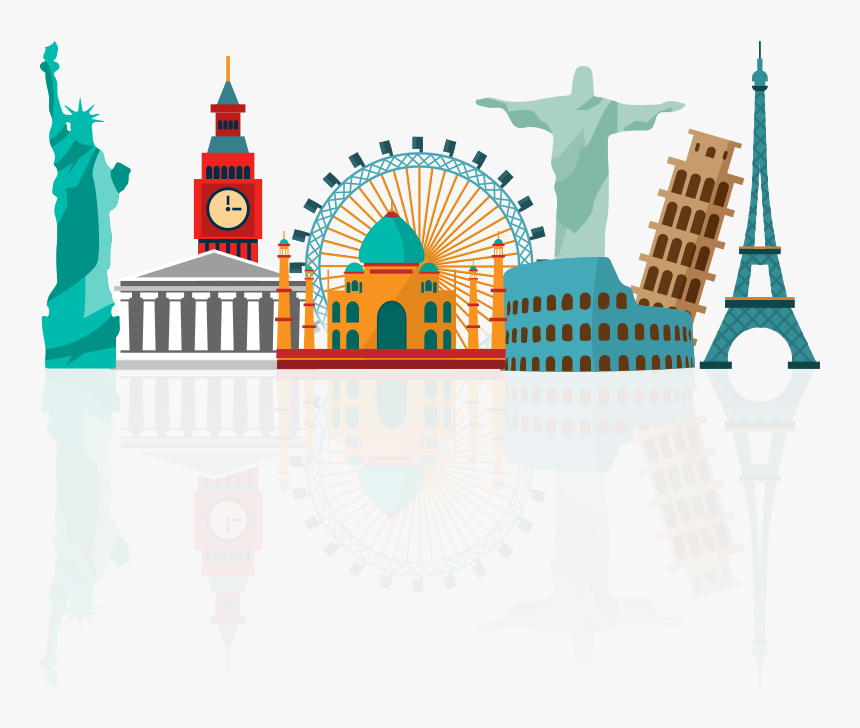 World Travel Png - Landmarks Around The World Clipart Png, Transparent Png, Free Download