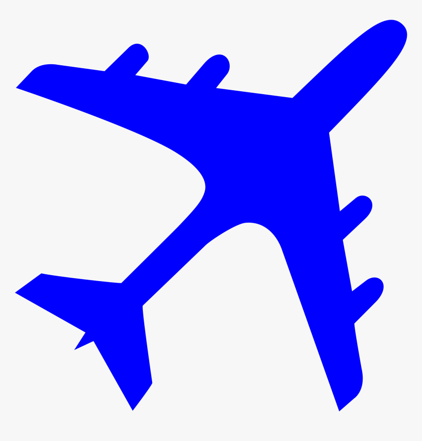 Blue Clip Silhouette - Clipart Airplane Silhouette, HD Png Download, Free Download