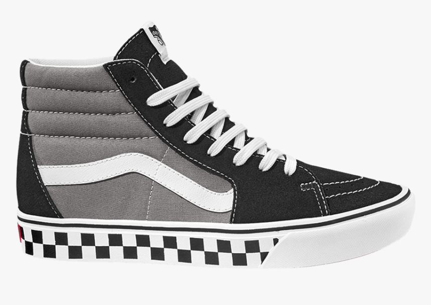 Shoes Vans Ua Comfycush Sk8-hi - Vans Sk8 Hi Black True White, HD Png Download, Free Download