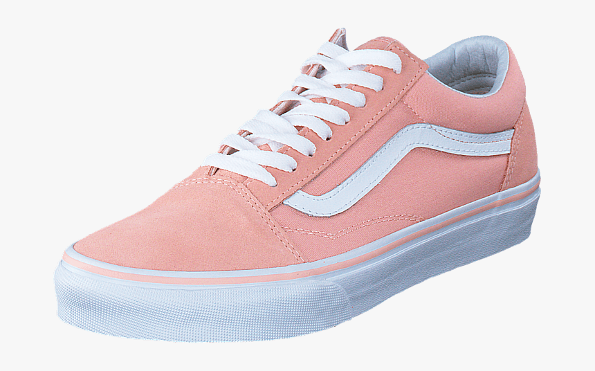 peach and white vans