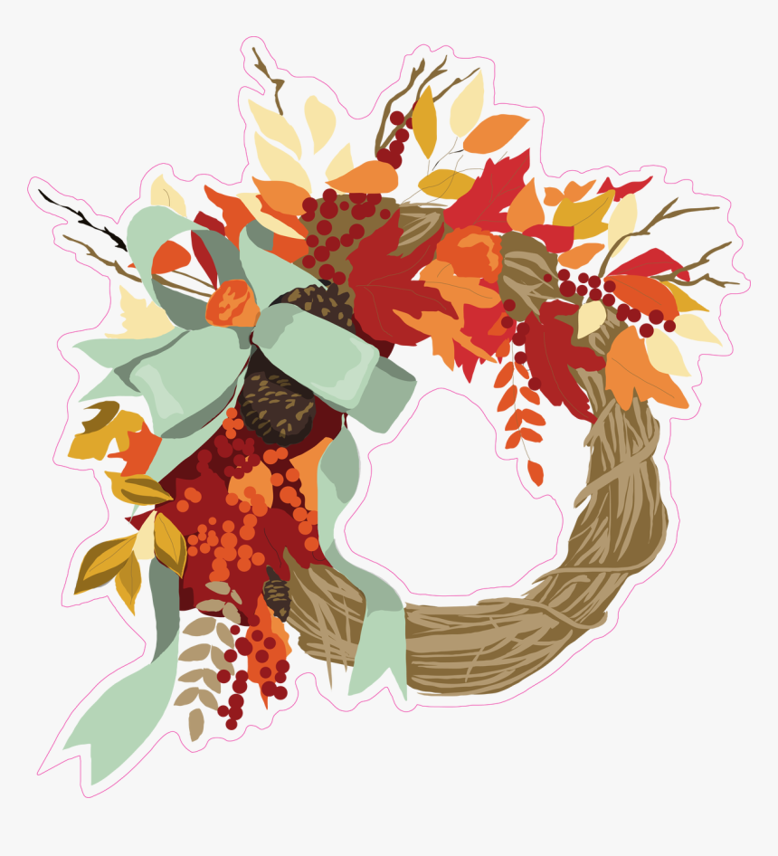 Fall Wreath Png - Illustration, Transparent Png, Free Download