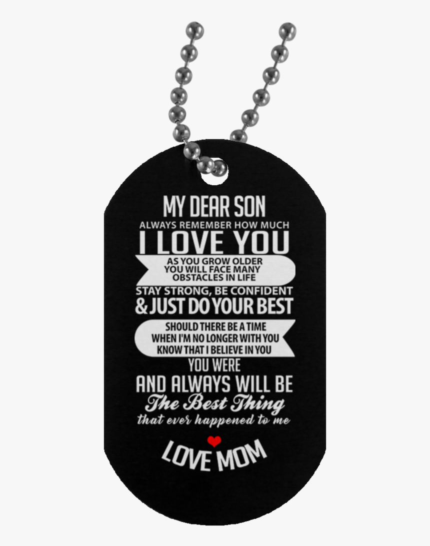 My Dear Son Military Dog Tag - Locket, HD Png Download, Free Download