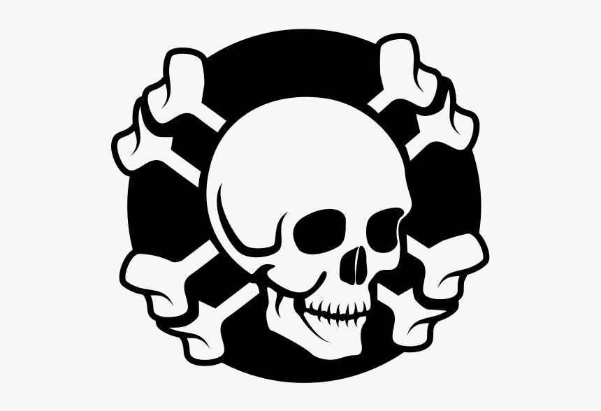 Skull Crossed Bones Silhouette - Skull, HD Png Download, Free Download