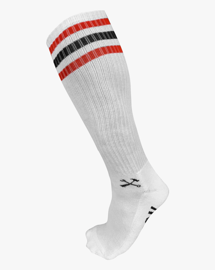 Tall White Classic Stripe Socks 3 Stripe Red/black"
 - Hockey Sock, HD Png Download, Free Download