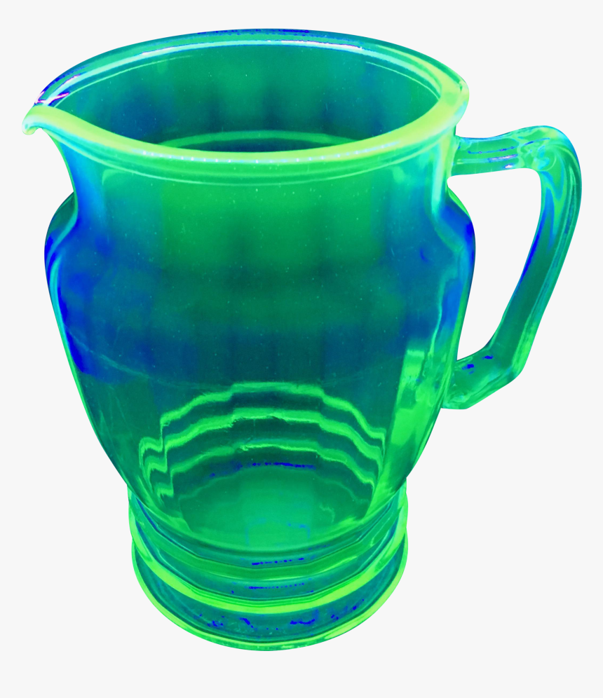 Anchor Hocking Green Uranium Glass Pitcher - Saucer, HD Png Download, Free Download